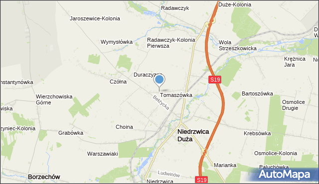 mapa Tomaszówka, Tomaszówka gmina Niedrzwica Duża na mapie Targeo